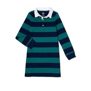 Girls • Long Sleeved • Rugby Stripe • Polo Dress